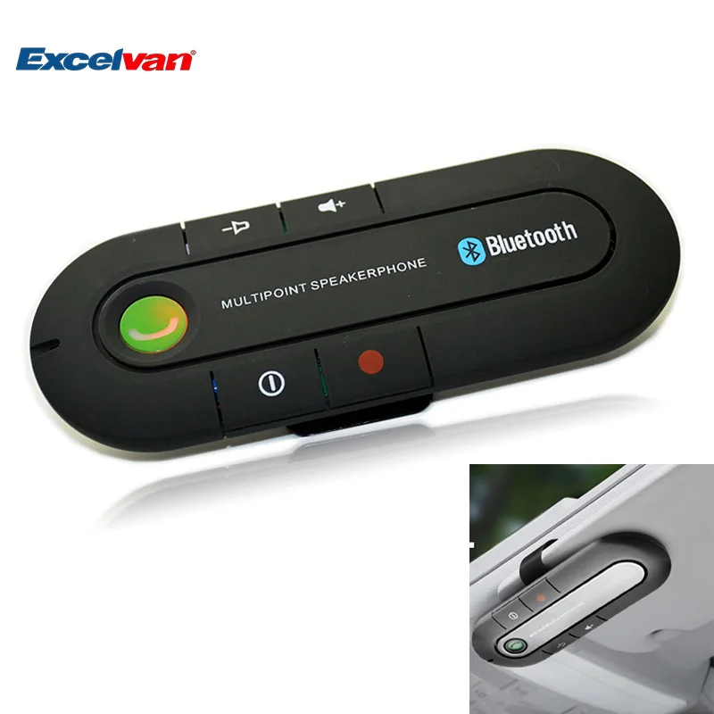 Беспроводной Bluetooth V4.1 Car Kit Multipoint Hands Free Call Динамик телефон козырек клип DSP Функция