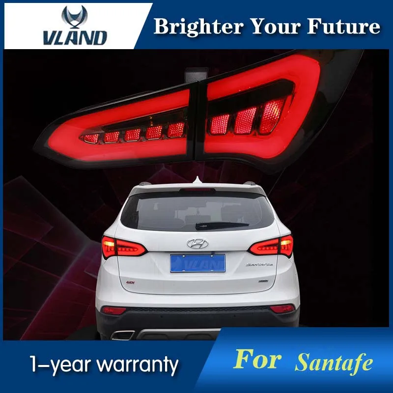 Светодиодный задние фонари подходит для hyundai Santa Fe IX45 2013 светодиодные задние фары Копченый черный и красный цвета