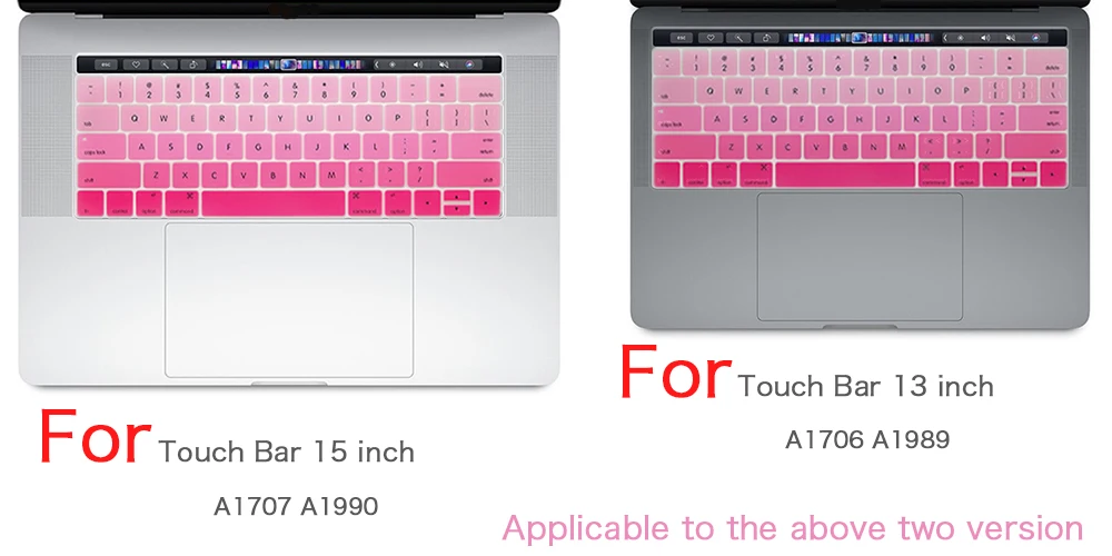 Новая крышка клавиатуры для Mac Book 13 15 дюймов с сенсорной панелью A1706 A1707 A1989 A90 Чехлы для клавиатуры градиентная клавиатура пленка