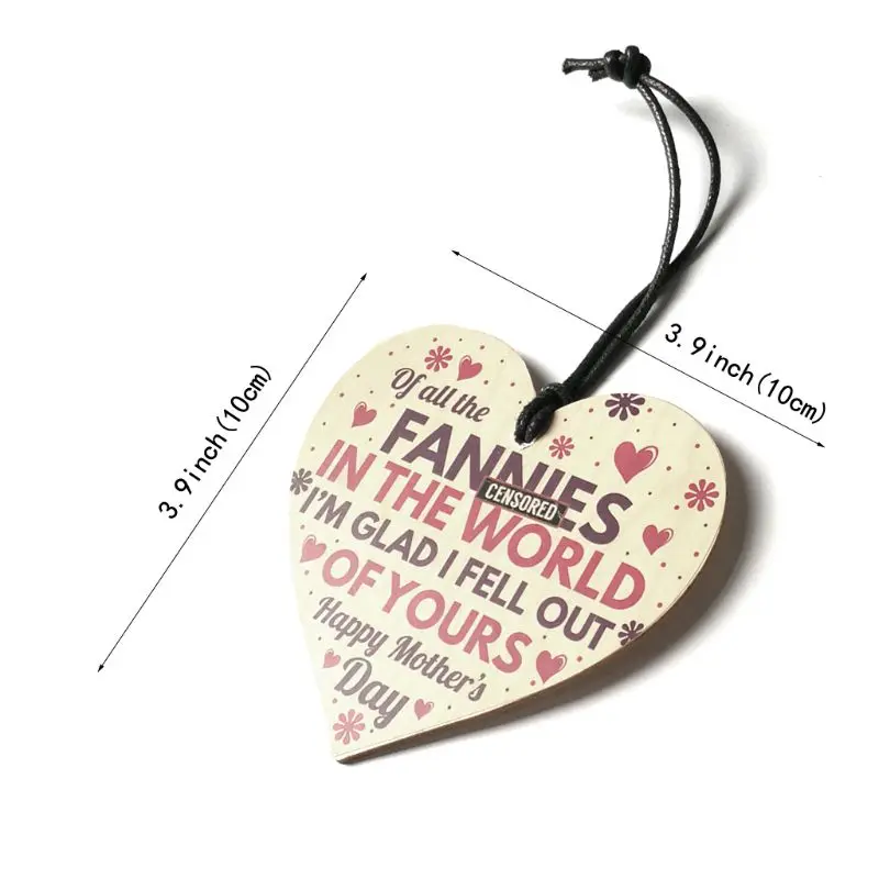 Смешной грубый Happy подарки ко дню матери Новинка деревянная сердце любовь висит