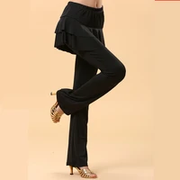 k31 black high elasticity square dance pants latin dance practice wear latin dance trousers pants for woman