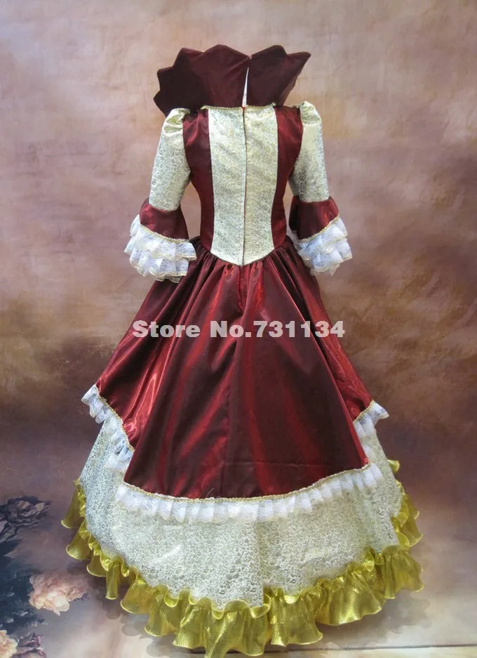 Черные платья королевы викторианской готики Возрождения костюм на Хэллоуин 18