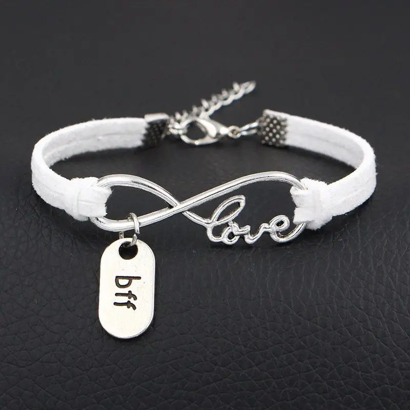 Лучший друг bff шармы &quotнавсегда&quot Серебряные Подвески Бесконечность любовь