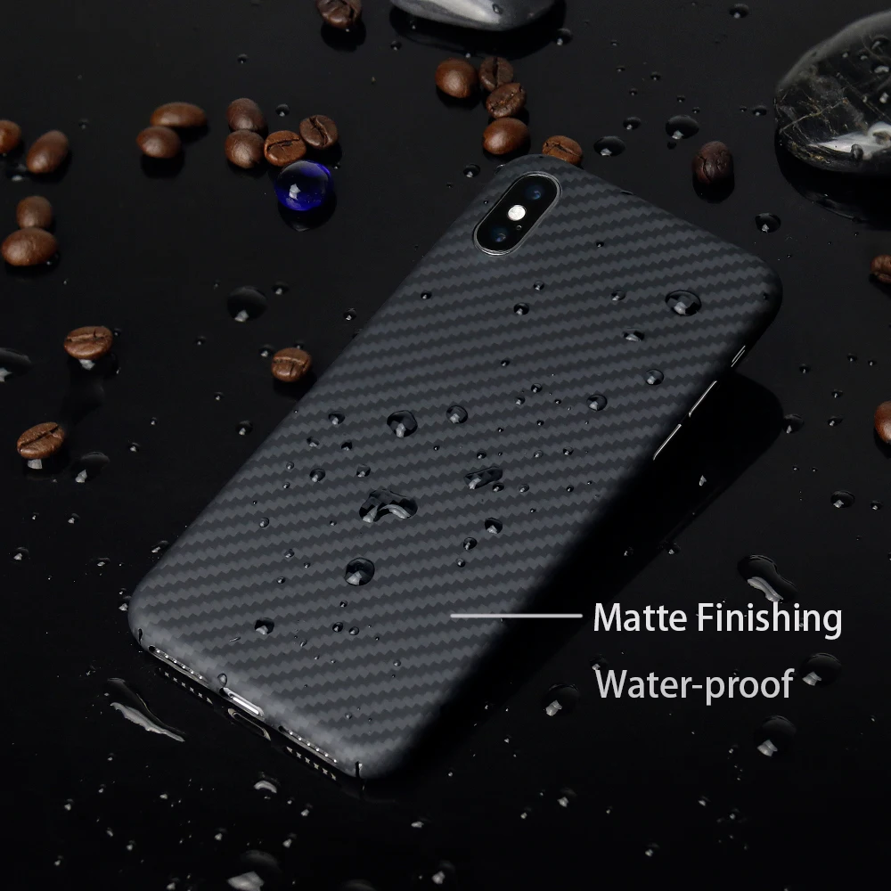 MONOCARBON арамидного волокна чехол для iPhone X, XS, XR, XS Max с 4 стороны защита Тонкий чехол для Apple iPhones с углеродным волокном