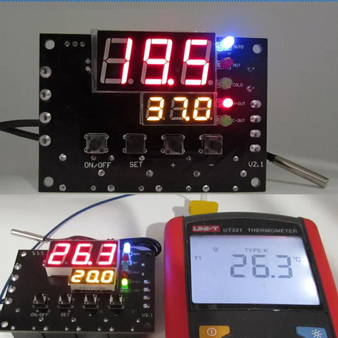 Автоматический термостат с цифровым светодиодным дисплеем 12 В постоянного