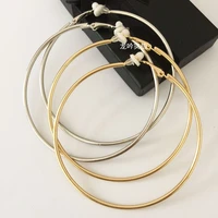 no pierced fashion big circle clip on earrings the round earring female with cushion pad