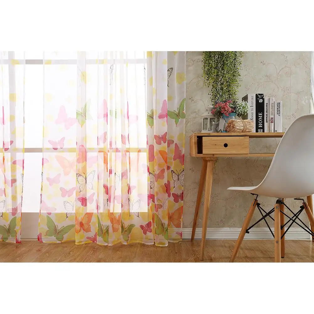 TPFOCUS большие бабочки печать Тюль шторы для окон спальни гостиной|Занавески| |