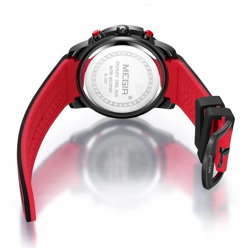 Часы MEGIR Мужские кварцевые с большим циферблатом спортивные деловые в стиле