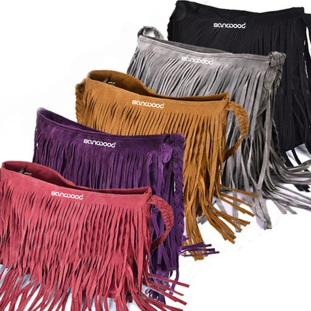 Хит новинка женская модная сумка мессенджер через плечо с бахромой и кисточками