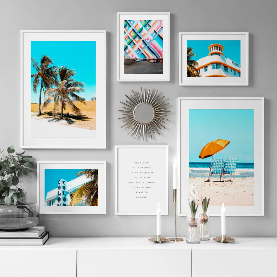 

Tropical Coconut Tree Street Beach House Wall Art Canvas Painting Nordic Posters And Prints Wall Pictures For Living Room Decor