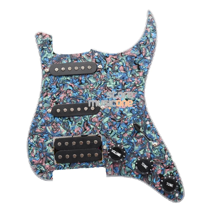 Многоцветная электрогитара Pickguard и черный SSH загружен Prewired scrachplate в сборе