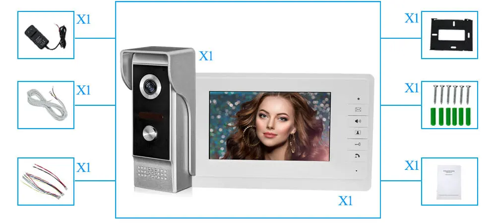 Видеодомофон дверной звонок 7''TFT lcd Проводной Видео дверной телефон система для домашнего внутреннего монитора 700TVL Открытый ИК камера Поддержка разблокировки