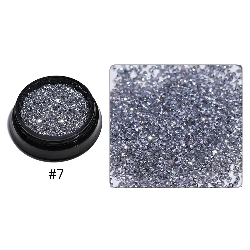 Rhinestone 07 Блестящие микро-Стразы для ногтей с острым дном 3D маникюрные украшения для ногтей Хрустальные мини-бусины аксессуары для ногтей - Цвет: Rhinestone 07