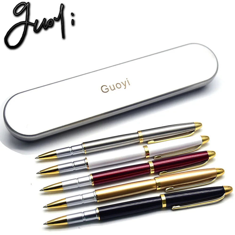 

Guoyi A101 Luxury Eenvoudige Business Examen Metal High-End Gifts Mass Customization Logo Signature Gel Pen Journal Levert