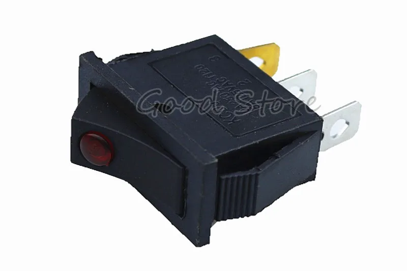 Hong Dian KCD3 ВКЛ ВЫКЛ 3Pin DPST защелкивающийся SPST красный точечный светодиодный