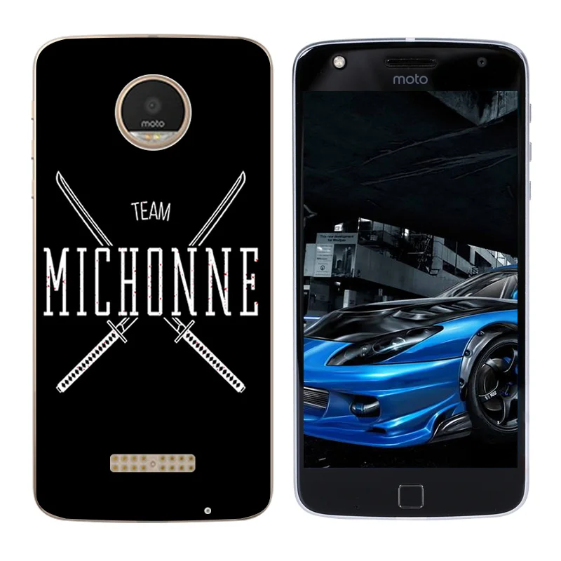 Phone Shell for Motorola Moto Z Play Soft Silicone Black Letters Printing TPU Case Back Cover |