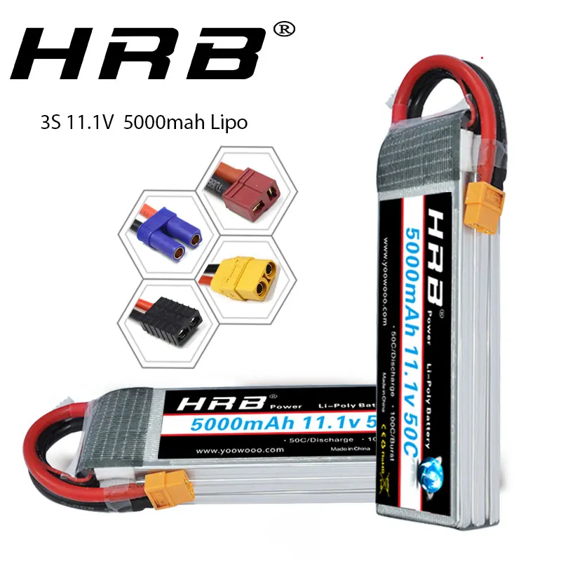 HRB 3s lipo батарея 11,1 v 5000 мА/ч, 50C xt60 разъем для Traxxas осевой радиоуправляемая автомодель трагги гонки баки самолета RC дроны Вертолет Лодка
