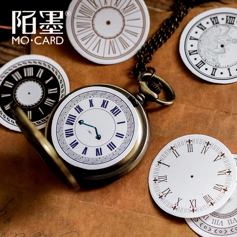 46 ⑤ кор. винтажные часы мини бумажная наклейка украшение сделай сам Дневник