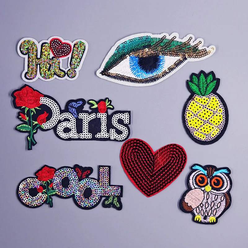 Цветок буквы Вышитые утюжок на заплатках для одежды DIY полосы наклейки