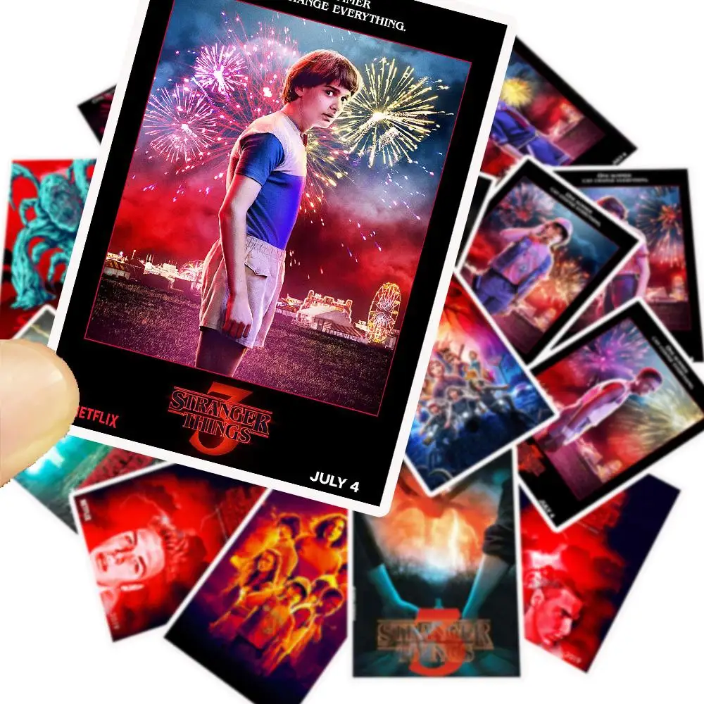 Наклейки на телевизор очень странные дела 3 наклейки для бара багажа скейтборда