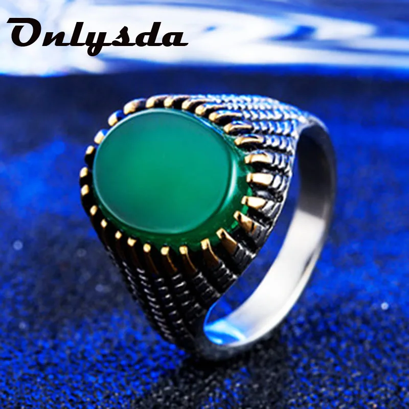 Мужское Винтажное кольцо Onlysda из нержавеющей стали с овальным тигровым глазом и