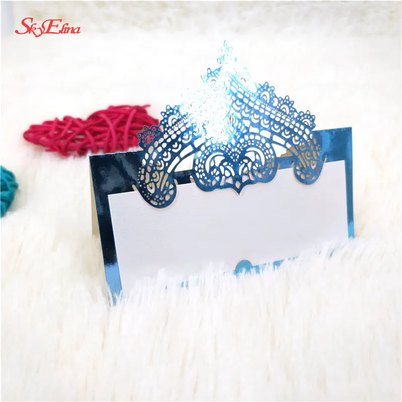 10 шт. лазерная резка место карты свадебное имя вино стекло событие с цветами