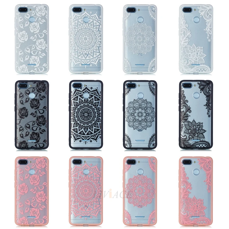 case for xiaomi redmi 6 6A girl 3D lace flower tpu silicone back cover redmi6 redmi6A xiomi |