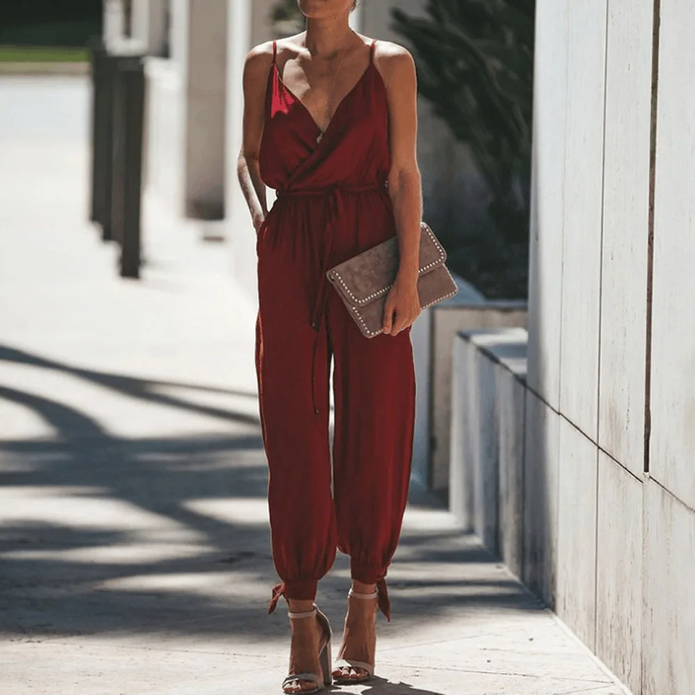 Новинка 2019 летний женский повседневный комбинезон сексуальный с цветочным