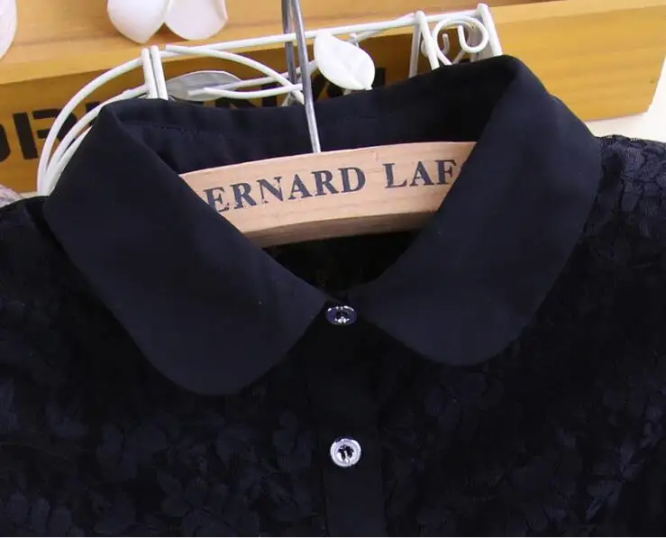 Женский свитер со съемным воротником шифоновая рубашка с круглым вырезом и