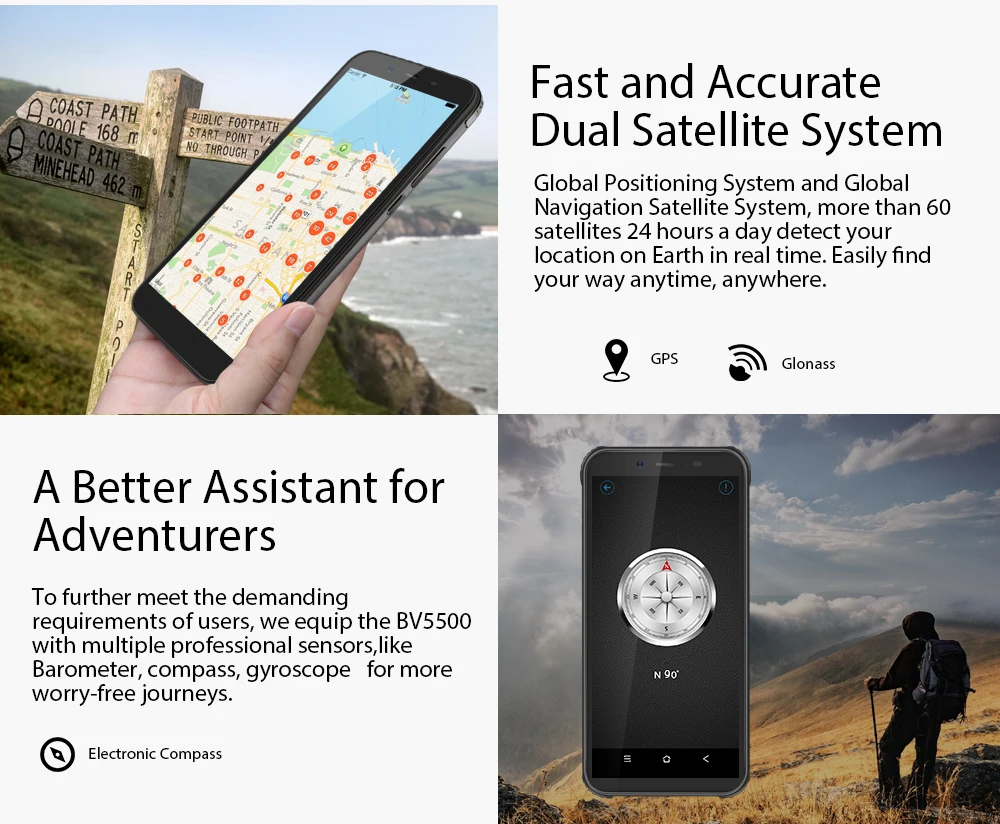 BLACKVIEW Черная Акула BV5500 водонепроницаемый смартфон с IP68 5 &quotHD + 18:9 экран Android 8 1 MTK6580P