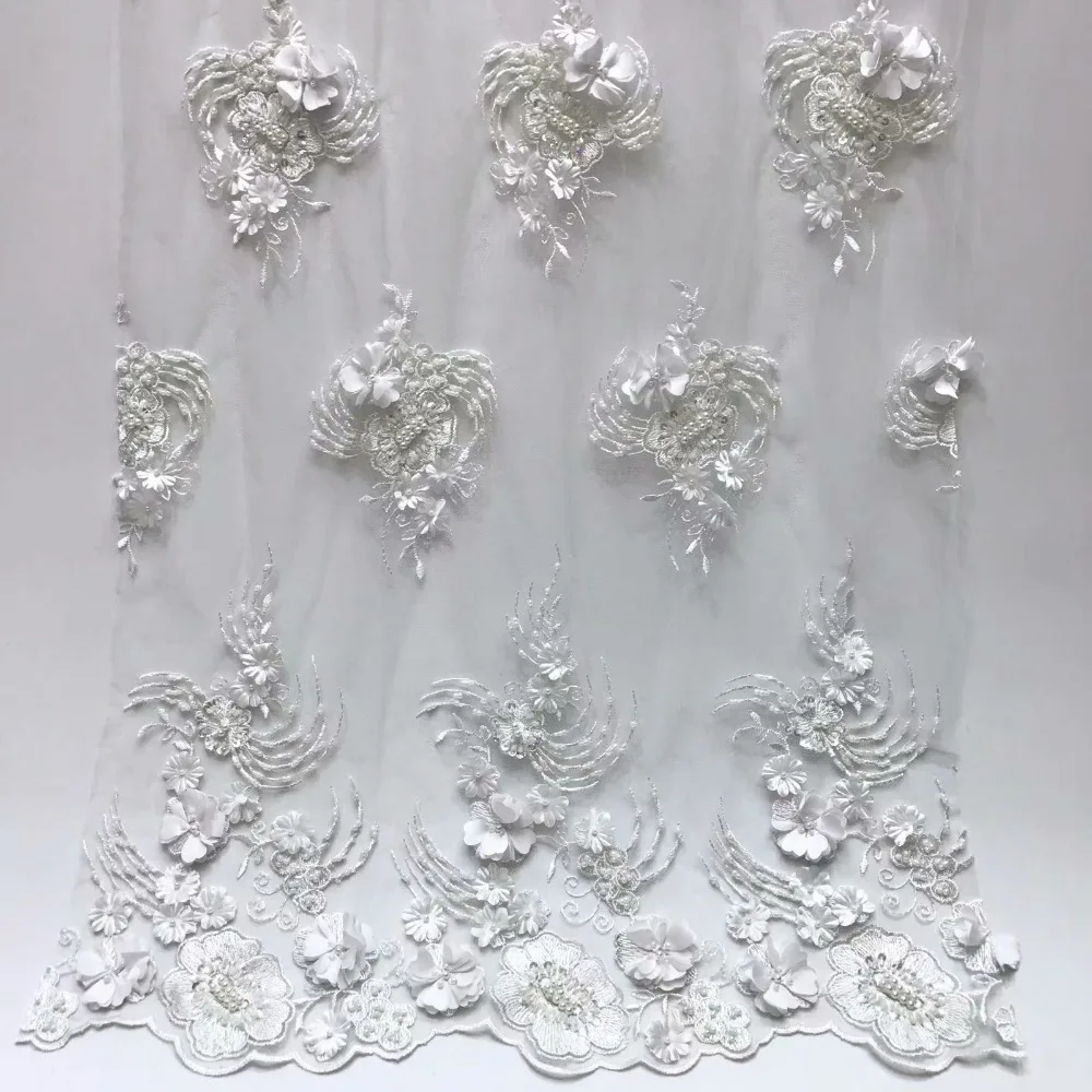 Горячая Новые Зеленые и золотые африканские 3D вышитые сетчатые кружева Роскошные стеклянная бусина ручной работы края королевские ткани