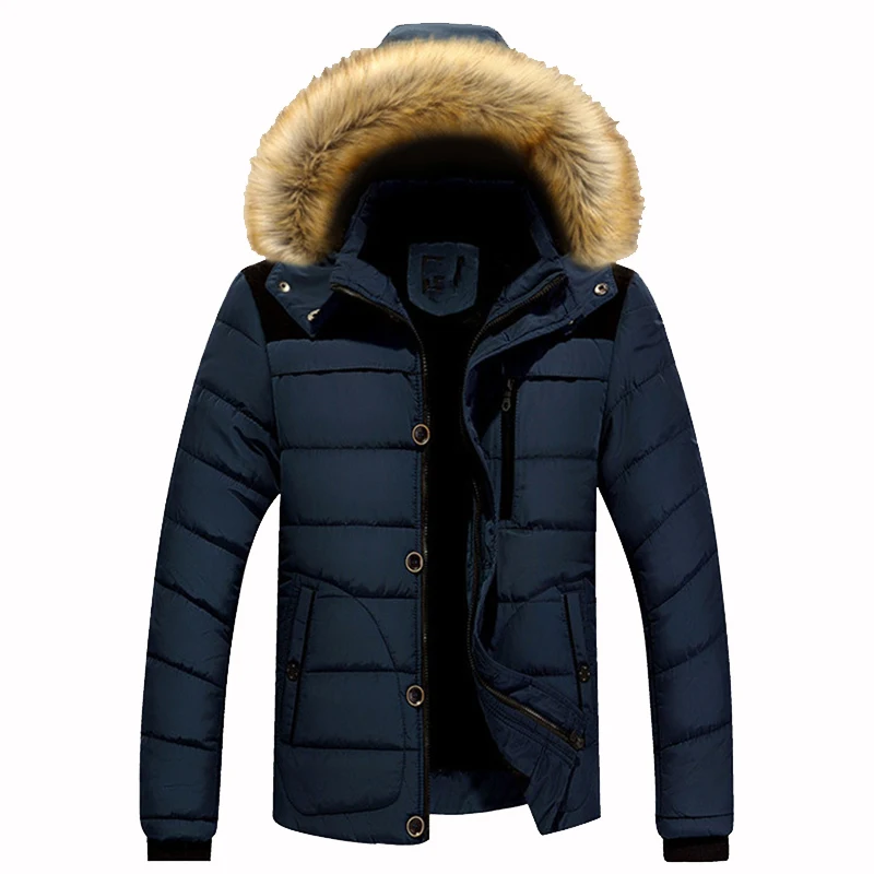 Covrlge Winter Thick Mens Parka Fur Hooded Brand 2019 New Parka Coat Men Down Keep Warm Fashion Plus Asian Size M-4XL 5XL MWM076