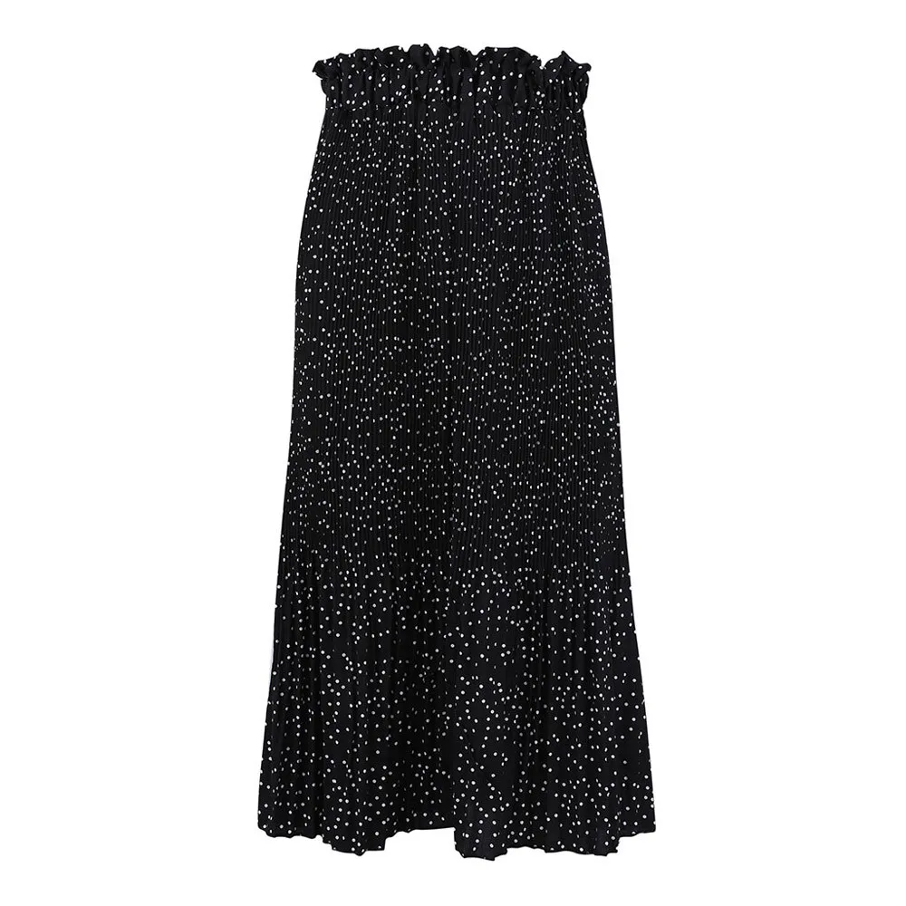 Бесплатная Страусиная модная женская плиссированная юбка в горошек с принтом