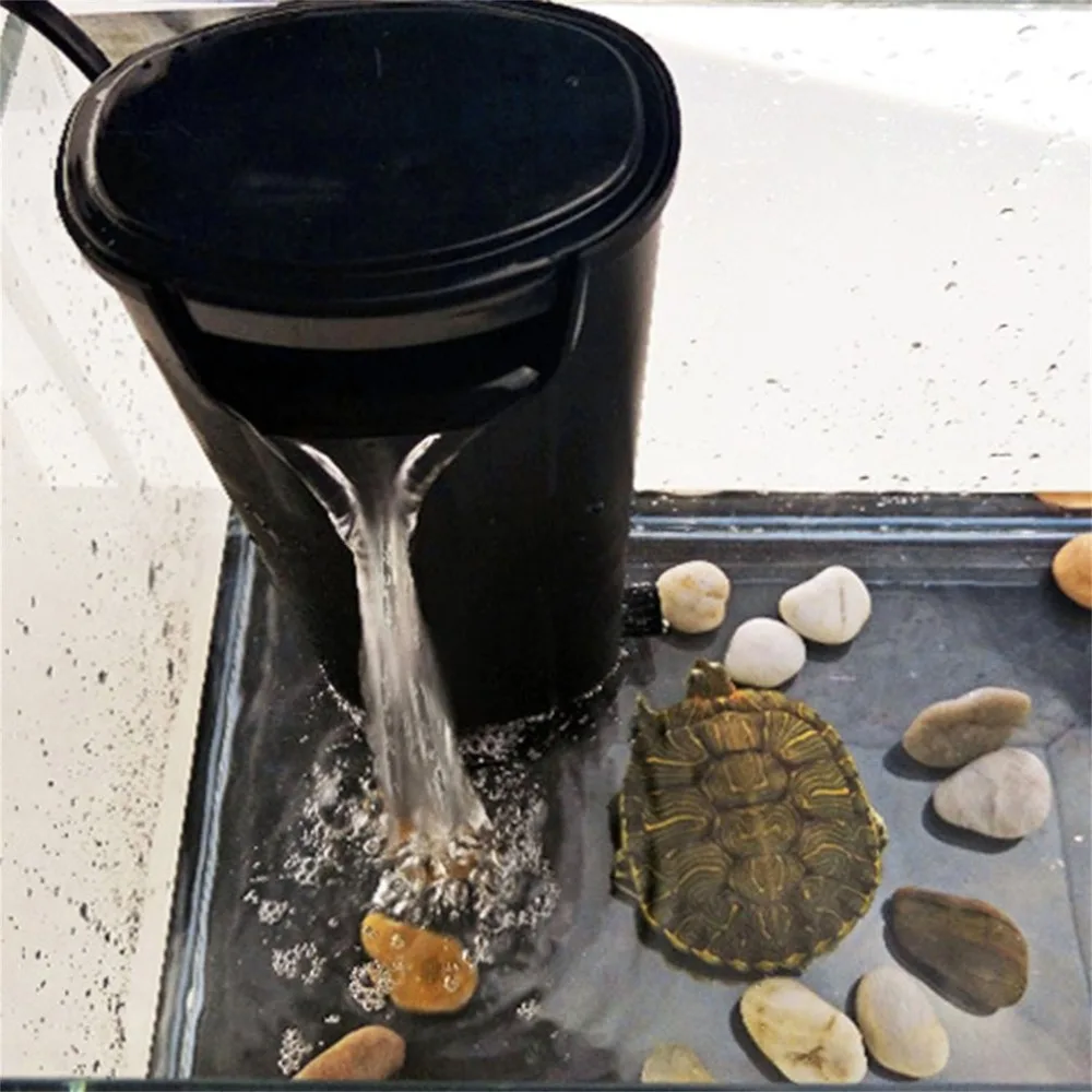 Маленький тихий водопад черепаха аквариум кислородный насос низкий уровень воды