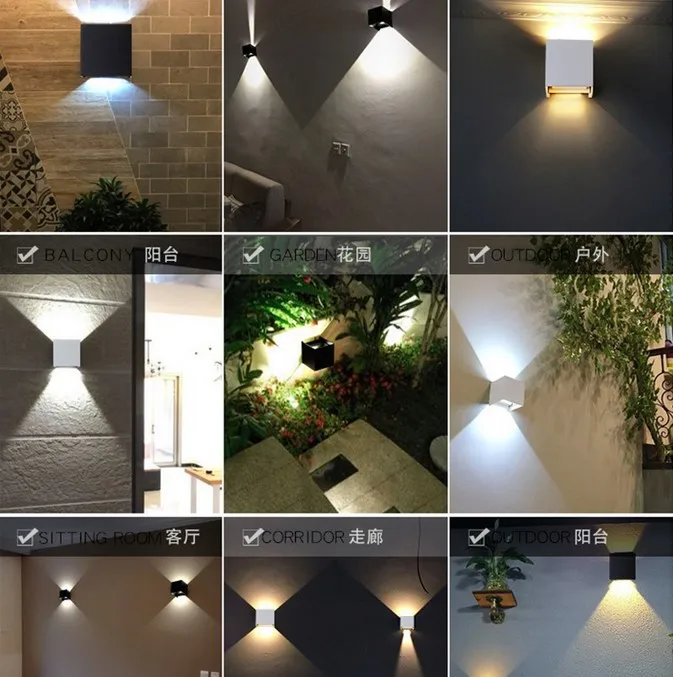 Kopen Moderne LED Wandlamp 6 W 12 W COB Aluminium Up Down Indoor Wandmontage Kubus Living Eetkamer Gang Verlichting Decor AC85-265V