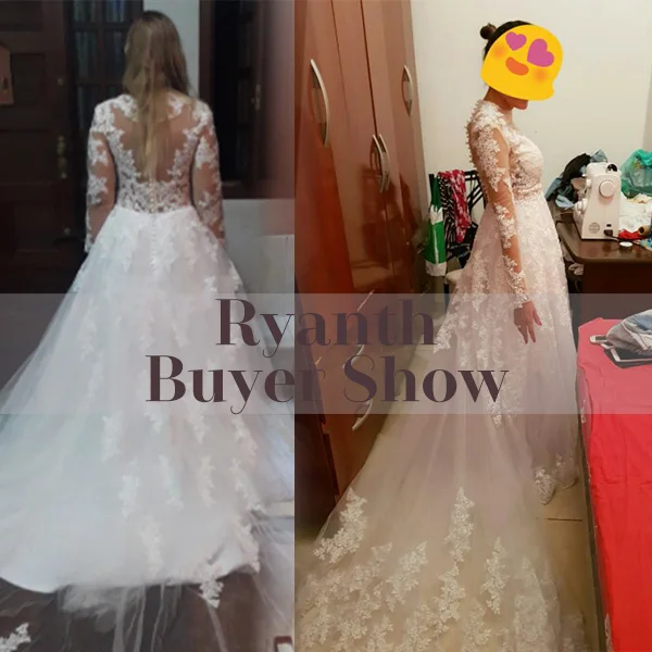 Vestidos de Noiva ТРАПЕЦИЕВИДНОЕ кружевное свадебное платье прозрачная спина сексуальное свадебное платье с длинными рукавами es Robe De Mariage свадебные платья