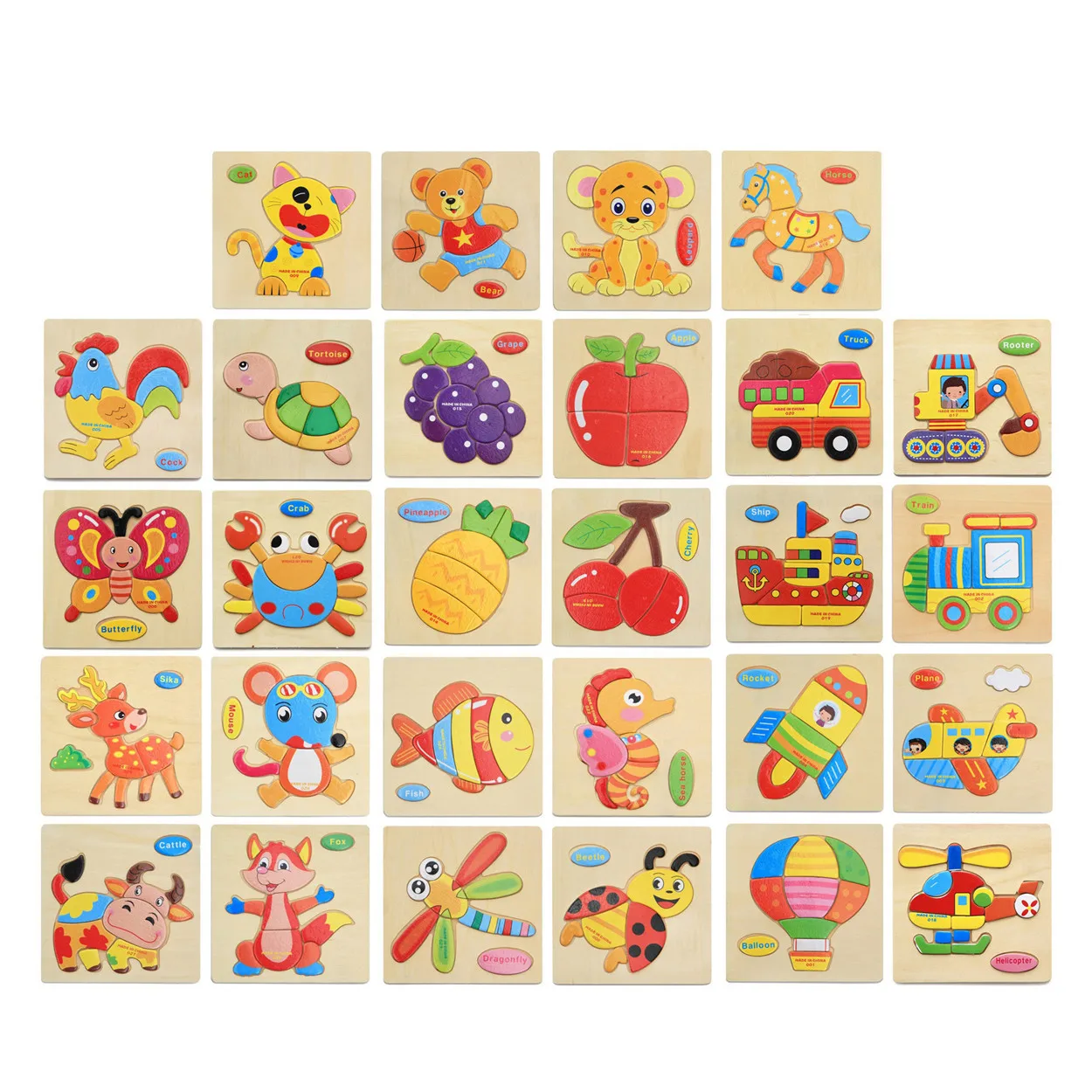 Обучающие деревянные игрушки Chanycore для малышей головоломка с животными