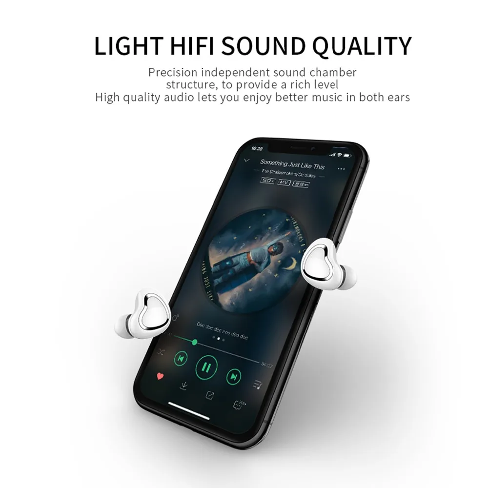 Беспроводные наушники Bluetooth 5 0 настоящие с зарядным боксом 3D стерео звуковая