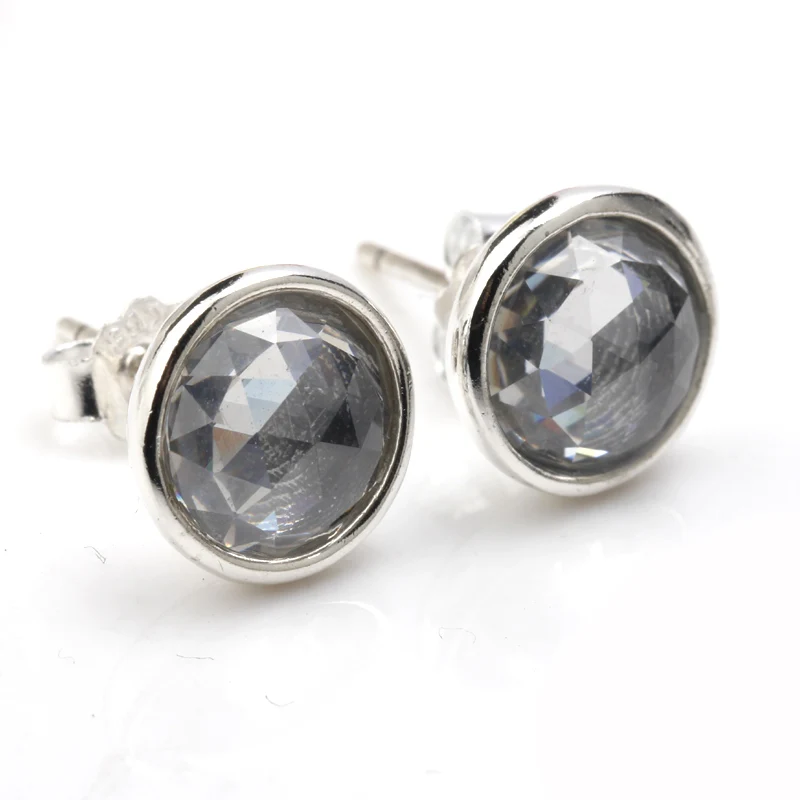 Женские серьги гвоздики из серебра 100% пробы с кристаллами|earrings crystal|stud earrings crystal925