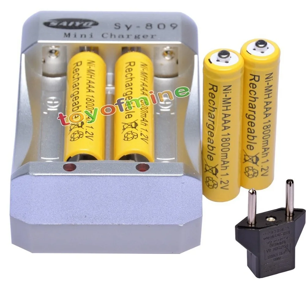 4x AAA 1800mAh 1 2 V Ni-MH аккумуляторная батарея желтый для RC игрушки камера + зарядное
