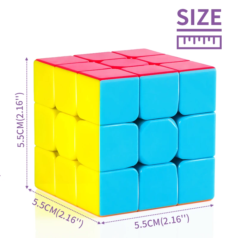 3x3x3 скоростной магический куб головоломка твист плавно Радуга Профессиональная