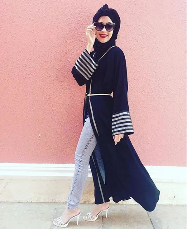 Платье макси с длинным рукавом мусульманское платье в Дубае абайя джалабия