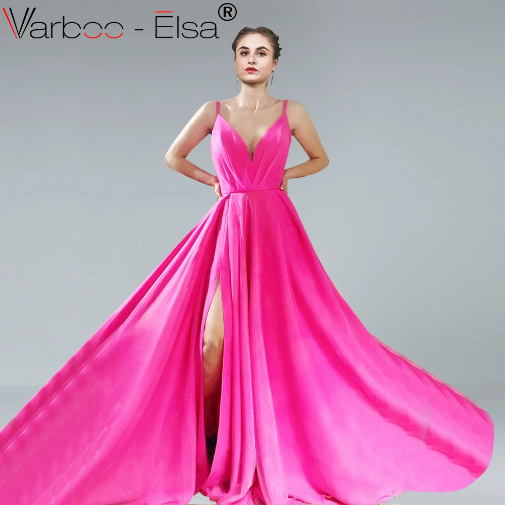 VARBOO_ELSA элегантное розовое красное платье для выпускного вечера сексуальное