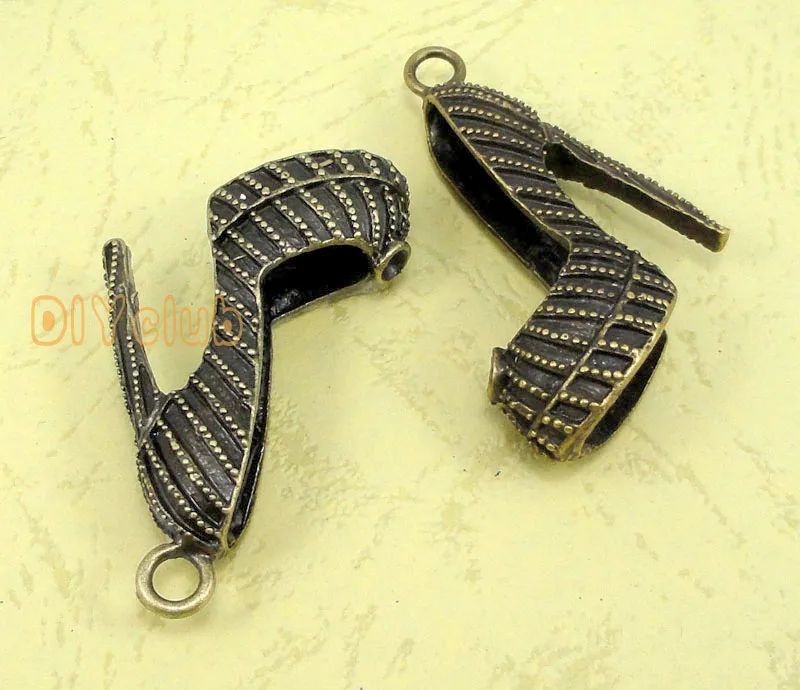 6pcs античная бронза большой 3D Высокий каблук обуви амулеты кулон 42x34x12mm|charm pendant|high