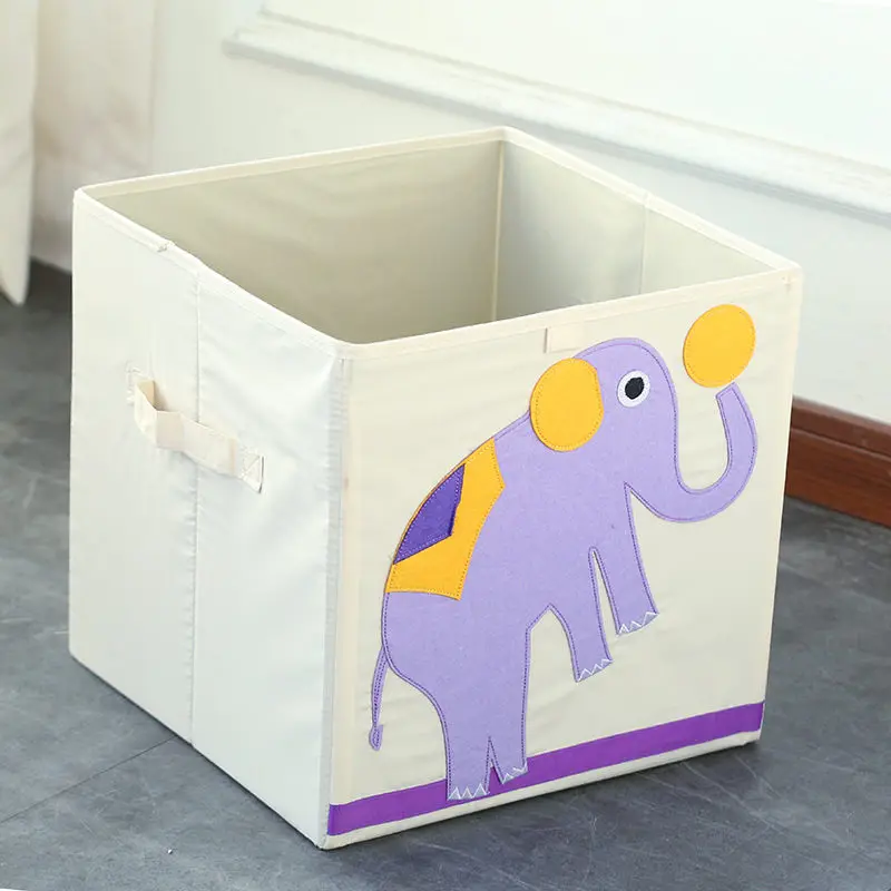 Elephant MICCK вышивка мультфильм животных складной ящик для хранения мелочей детская одежда игрушки для хранения книг Органайзер шкаф нижнее белье - Цвет: Elephant