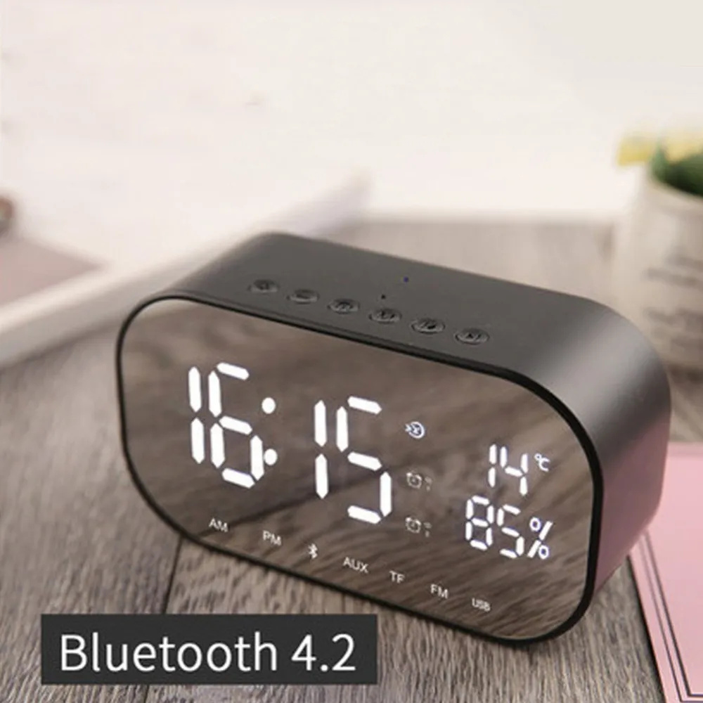 Светодиодный Bluetooth зеркальный будильник часы цифровой настольные Пробуждение