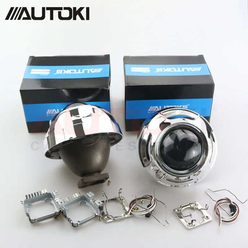Биксеноновые линзы для проектора Autoki 3 0 дюйма Koito Q5 + полные круглые кожухи Apollo 2