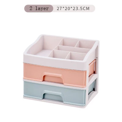 2 layer-Mixed Colors Косметичка макияж Чехол сумка инструмент Аксессуары Ящик Тип пространство макияж кисточки полка губная помада уход за кожей - Цвет: 2 layer-Mixed Colors