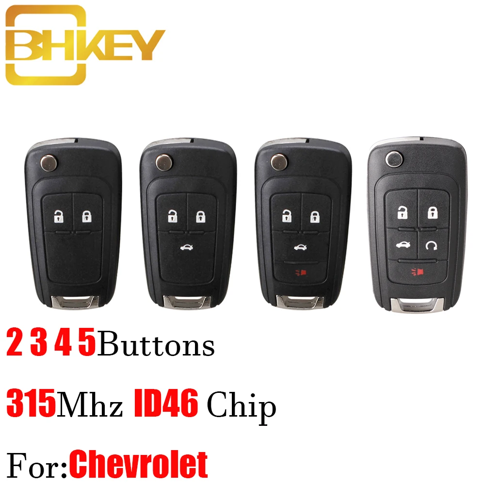 BHKEY 2/4/5 кнопки дистанционный ключ-брелок от машины для Chevrolet OHT01060512 315Mhz Aveo Cruze Orlando с