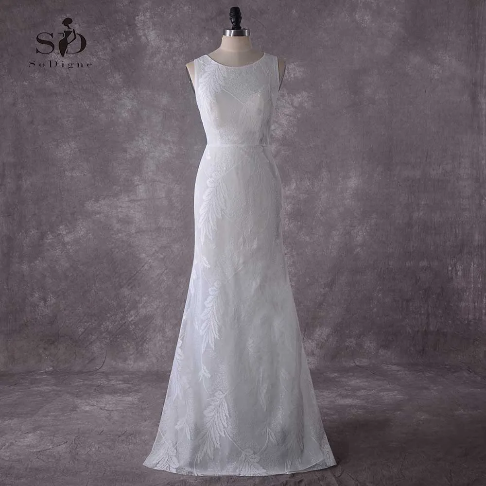 Vestido De Noiva кружево Простой свадебное платье Русалка Новое поступление недорогое свадебное платье Быстрая - Цвет: Слоновая кость